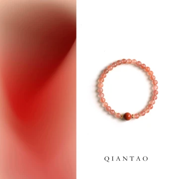 QIANTAO "Zang Ji" Original Chinese-Style Natural Ice-Floating Southern Red Agate Bracelet – Birthday Gift for Women