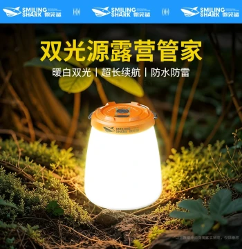 Outdoor Camping Light with Long Battery Life, Rechargeable Dual Light Source, Emergency Home Use, Compact Portable Tent and Campsite Atmosphere Lamp