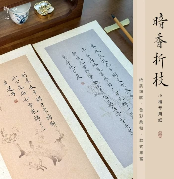 Ruyi Qingxin Wax-Resist Dyed Small Regular Script Traditional Calligraphy Practice Xuan Paper - Cultural Creative Ancient Style Poetry Calligraphy Colored Letter Sheets