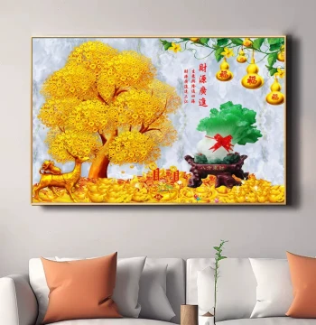 Money Tree Wall Art for Living Room, Dining Room, Hotel, Restaurant, and Office