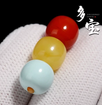Natural Raw Stone Collectible Traffic Light Multi-Gem Old-Style Barrel Beads - Turquoise, Southern Red Agate, Beeswax Amber, and Agate Spacers for Vajra and Star-Moon DIY Accessories