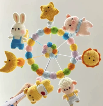 DIY Yarn Craft Kit for Baby Mobiles: Knitting and Crochet Materials for Handmade Gifts and Pregnancy Pastime