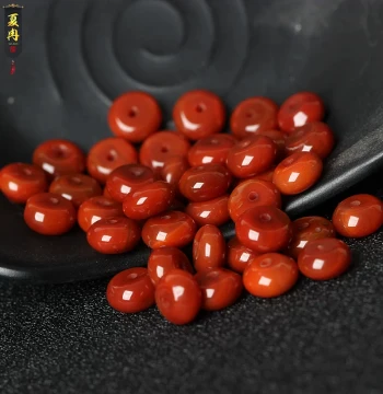 Southern Red Agate Spacer Beads (Abacus Style) for DIY - Full Color, High Quality Persimmon Red. Ideal for Wenwan Bodhi Spacers