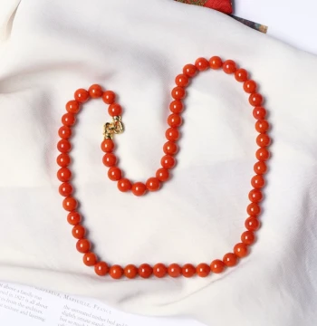 Natural Sichuan Southern Red Agate Necklace - Full Color & Flesh Round Beads, Women's Crystal Southern Red Choker Jewelry