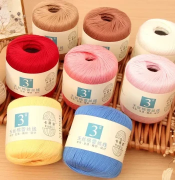 Lace Thread No. 3 DIY Crochet Yarn Kit for Dolls, Bags, Hats, Sweaters, and Jackets