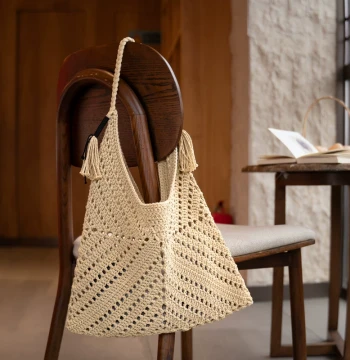[Maillard Triangle Bag] Material Kit by cloudcandy - DIY Crochet Hollow Cotton Round Strand for Hand-Knitting