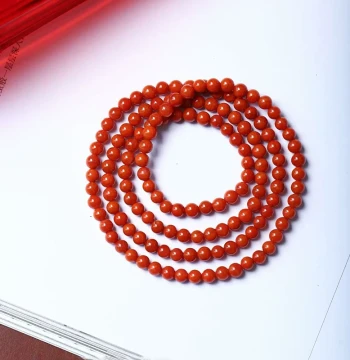 Natural Sichuan Southern Red Agate Bracelet with Full Color and Dense Texture, Multi-Strand Women's Jewelry Gift