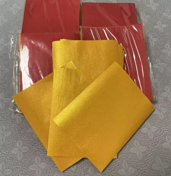 Double-Sided Gilded Thickened Imported Paper for Folding Gold Ingots, Lotus Mountains, etc., Buddhist Worship and Sacrificial Rituals