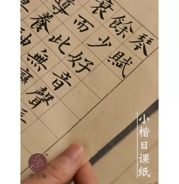 He San She Small Regular Script Daily Practice Paper for Brush Calligraphy - Antique Xuan Paper with Mao Bian Texture, Square Grid, and Rice Character Guides