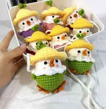 Dragon Boat Festival Egg Pouch DIY Handmade Knitting Material Kit Yarn Crochet Finished Net Bag Egg Protector Summer Start Egg Pouch