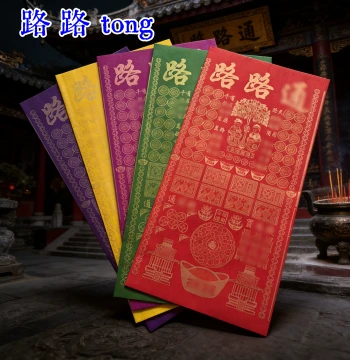 New Five-Color Gold-Stamped Folding Paper for Taoist Sacrificial Fire Offerings, Hand-Folded Ingots and Silver Notes that Leave Characters After Burning