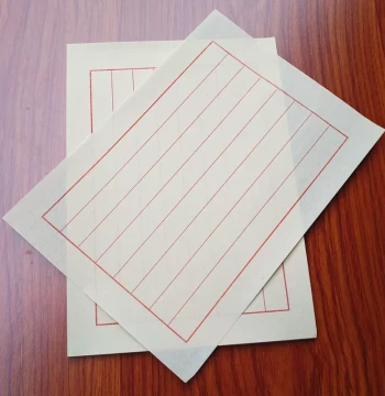 Xuan Letter Paper with Vertical Eight Rows, Square and Horizontal Grids, Antique White Calligraphy Paper for Small Regular Script and Sutra Copying