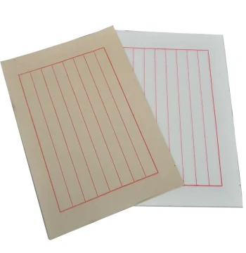 Xuan Letter Paper, Antique White Square Grid Sheet for Small Regular Script Brush and Hard-Pen Calligraphy Copying, Retro Style Semi-Sized Paper