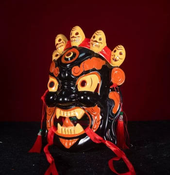 New Nepalese Traditional Ethnic Folk Nuo Ritual and Tibetan Opera Ceremonial Masks