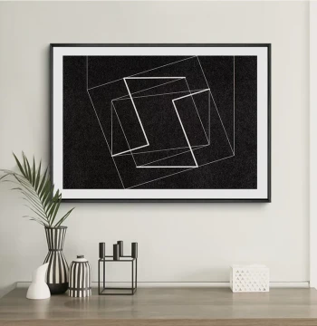 Black and White Modern Minimalist Abstract Line Wall Art for Office, Living Room, Nordic Dining Room, and Entryway Decor
