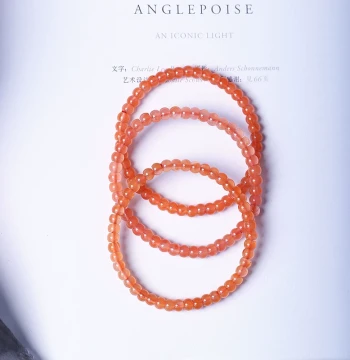 Jelly-Body Natural Southern Red Agate Straight-Cut Bead Bracelet for Women