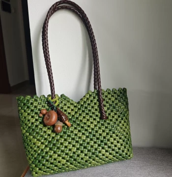 Handwoven Rattan Bag DIY Kit - Premium Hollow Vegetable Basket Style Shoulder and Handbag Materials