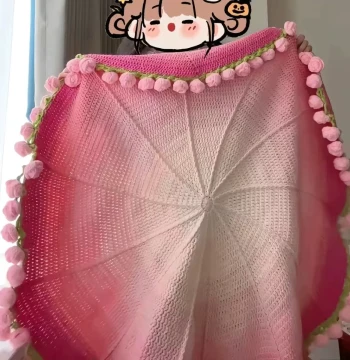 Pink Gradient Bouquet Blanket Handmade DIY Material Kit Creative Gift Foldable Lily of the Valley Rose Making Weaving