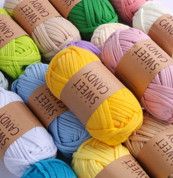 Fabric Strip Yarn for DIY Crochet Slippers and Bags High-Elasticity Cotton Thread