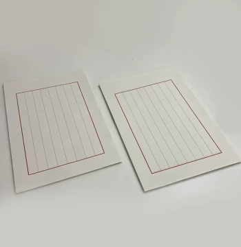 Wax-Dyed Red Eight-Line Retro Imitation-Ancient Letter Paper, Handwritten Notes, Sutra Copying, Handmade Xuan Paper, Beginner Small Regular Script Calligraphy Practice, Daily Practice