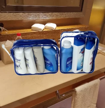 Travel Toiletries Set: Airline, Business Trip, and Hotel Portable Wash Care Kit with Shampoo and Body Wash Samples