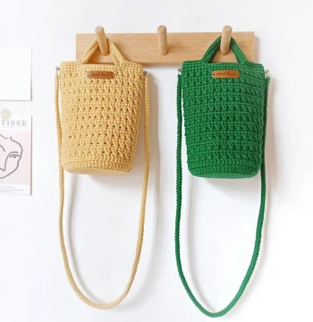 Crochet Yarn Knitting DIY Bucket Bag Kit with Finished Options - Perfect Gift for Best Friends and Girlfriends