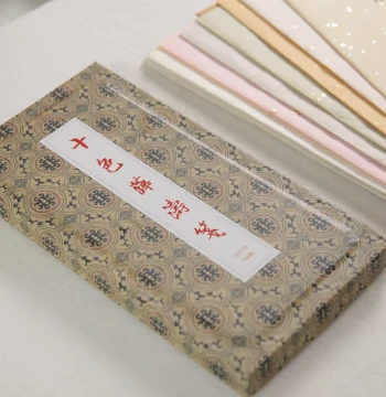 "You and Me" Gift Box Set Xue Tao Paper Ten-Color Gold-Flecked Calligraphy Ancient Style Letter Paper Xuan Paper Vertical Lined Striped Small Regular Script Creation Dedicated Love Letters Fountain Pen Hard Pen Calligraphy Paper