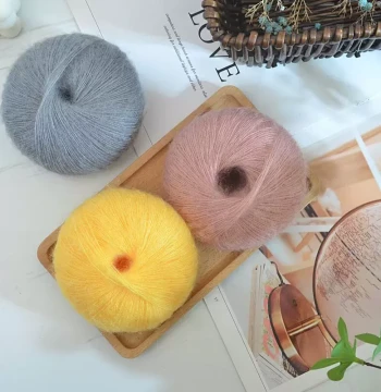 Silk Mohair Hand-Knitting DIY Kit for Children's Sweaters and Scarves, Fine Yarn Balls, Baby Mohair