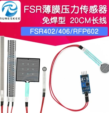 Solder-Free Long-Lead Thin-Film Pressure Sensor Module - Resistive Flexible Force-Sensitive Touch (FSR406/RPF6)