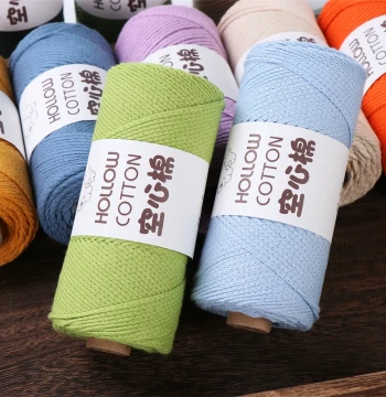 Hollow Cotton Yarn Pure Cotton Milk Cotton Yarn Ball Medium-Thickness Handmade DIY Crochet Scarf Slippers Knitting Material Kit