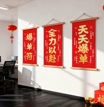 Office Atmosphere Decoration Best-Selling Hanging Art, Best-Selling Charm Stickers, Daily Success Workplace Wall Decor, New Year Decoration