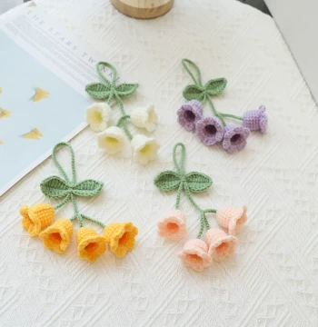 Handwoven Lily of the Valley Preserved Flower Bouquet Crochet Yarn DIY Material Kit - Perfect Handmade Gift for Best Friends