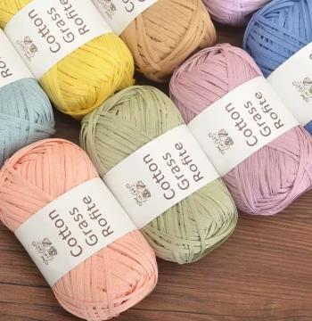 100% Cotton Raffia Yarn for Weaving: Summer Straw Hat Thread, DIY Handmade Crochet Bag Material
