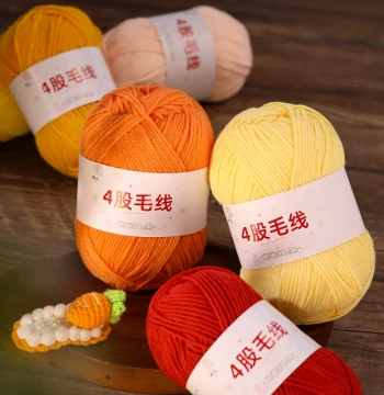 4-Ply Yarn Balls for Hand Crochet: DIY Doll Making Kit, Sweater, Scarf, Bouquet, and Heartfelt Gift Materials