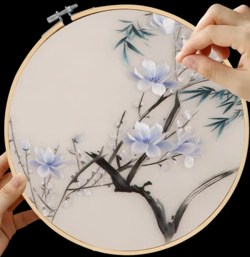 Suzhou Embroidery DIY Kit for Beginners – Magnolia and Bird Pattern