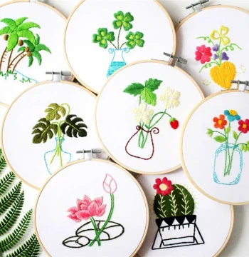 Embroidery DIY Kit for Beginners, Students, and Children, European-Style Creative Floral Material Pack for Craft Classes