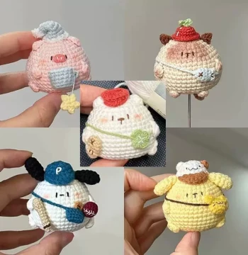 Cute Doll Pendant Yarn Handmade DIY Material Kit, Crochet Handcraft for Gifts and Pastime