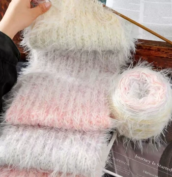 Rainbow Gradient Scarf Yarn Self-Weaving DIY Kit, Hand-Knitted Wool, Gift for Girlfriend or Boyfriend