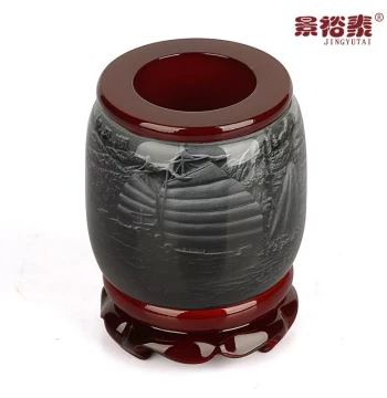 Jingyutai Smooth Sailing Creative Office Pen Holder - Traditional Scholar's Essentials, Study Desk Ornament, Teacher's Day Gift