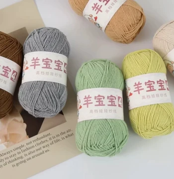 Yangbaobao 4-Ply Combed Cotton Milk Yarn Ball DIY Knitting Crochet Scarf Kit Baby Sweater