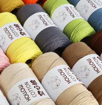 2mm Round Hollow Cotton Yarn for Hand Weaving and Crochet, DIY Bag-Making Specialty Hard Thread