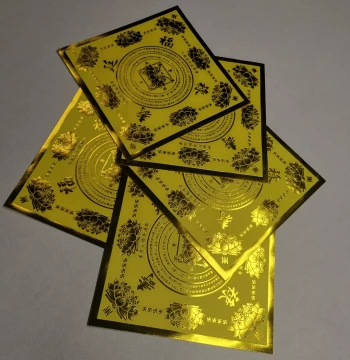 19.5*19.5cm Gold-Foil 'Pure Land' Paper for Folding Yuanbao Ingots and Lotus Flowers - Anniversary and Ancestral Worship Supplies