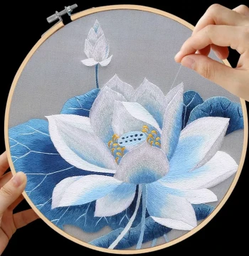 [Lotus Collection] Su Embroidery Beginner DIY Kit: Materials to Stitch Your Own Lotus Flowers and Leaves.