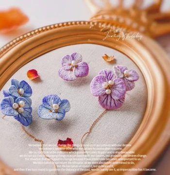 DIY Embroidery Craft Kit: 3D Flower Earrings for Beginners, Perfect Gift for Friends