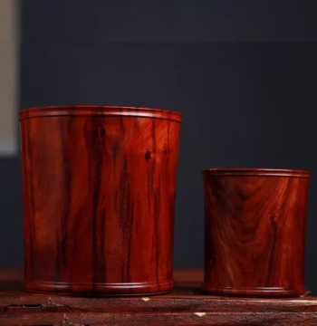African Rosewood Suzhou-Style Brush Pot, Sandalwood Study Decor, Chinese Style Desk Organizer, Four Treasures of the Study