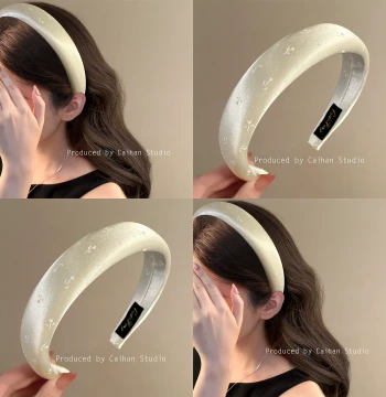 Chunhua Shiyu Korean Floral Sponge Headband - Gentle Daily Wear Hair Band for Washing Face and Travel