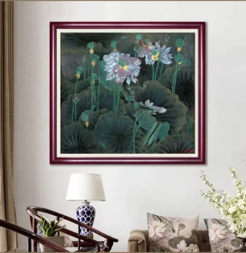 Suzhou Embroidery DIY Starter Kit: Lotus Design. Handmade Embroidered Wall Art for Entryway, Living Room, Bedroom, and Dining Room.