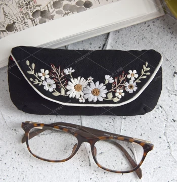 Songguoguo White Moonlight European Embroidery Glasses Case DIY Kit for Beginners