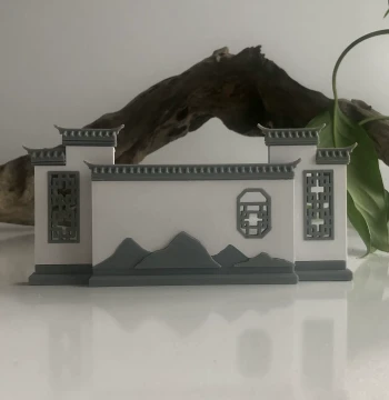 Antique-Style Creative Micro-Landscape Rockery – Miniature Ancient Architecture Resin Model for Desktop Display in New Chinese Style