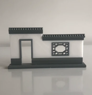 Courtyard Entrance Hui-Style Architecture Model: Miniature Horse-Head Wall and Lattice Window Kit